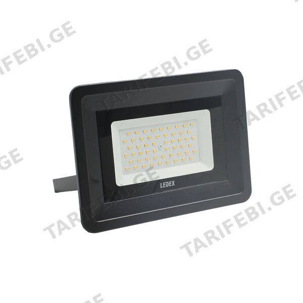 LED პროჟექტორი შავი 50ვტ 3000კ LEDEX IP65