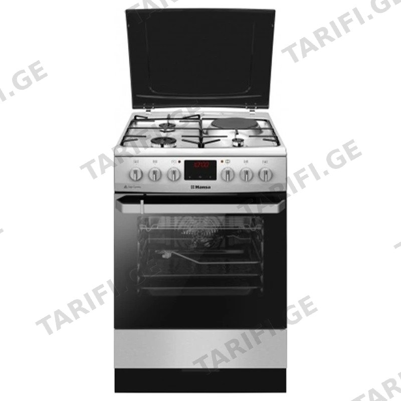კომბინირებული გაზქურა HANSA FCMX68209 4 კონფორით, ვერცხლისფერი Silver