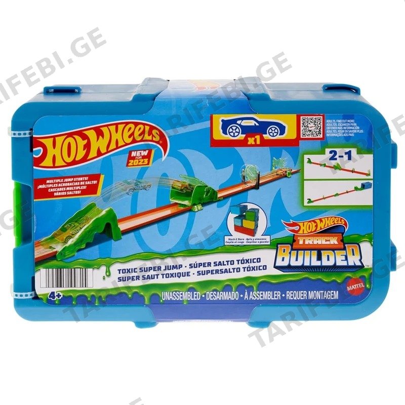 სათამაშო ტრასა HOT WHEELS TOXIC JUMP MATTEL HKX47 მანქანით