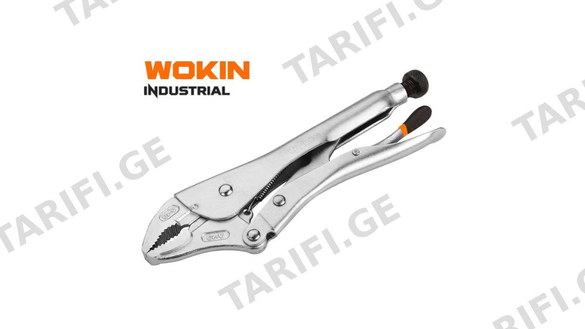 ბრტყელტუჩა ჩამკეტით Wokin 103110, 50MM, 10\", Locking Pliers (INDUSTRIAL), Silver
