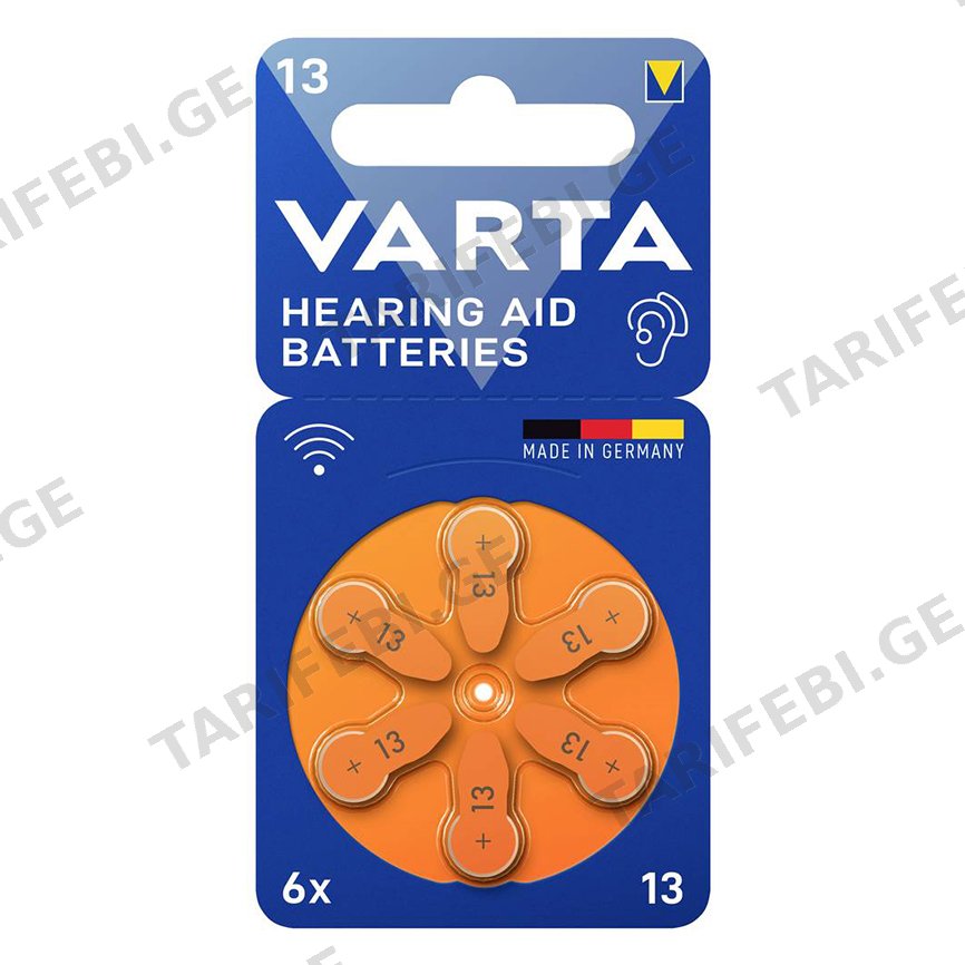 ყურის აპარატის ელემენტი VARTA 13 PR48 6ც