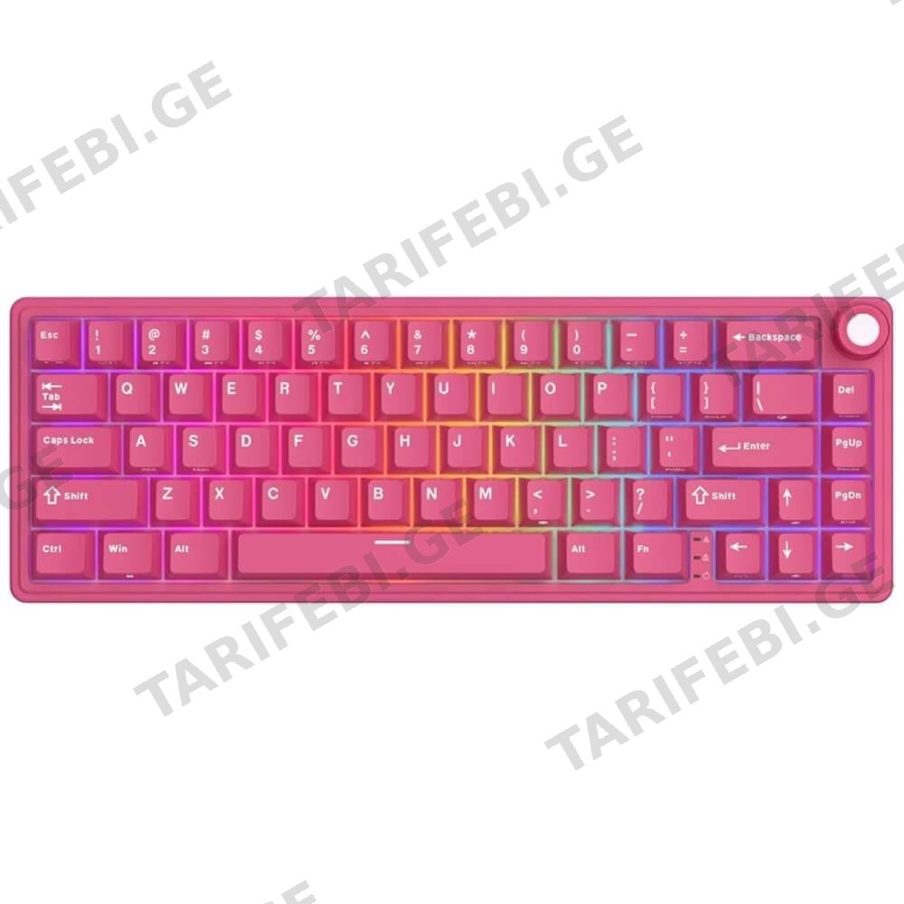კლავიატურა Royal Kludge RKR65-BR-XH RGB Mechanical Keyboard, Cream Switch, Hot Swappable, Wired, USB, Berry Red