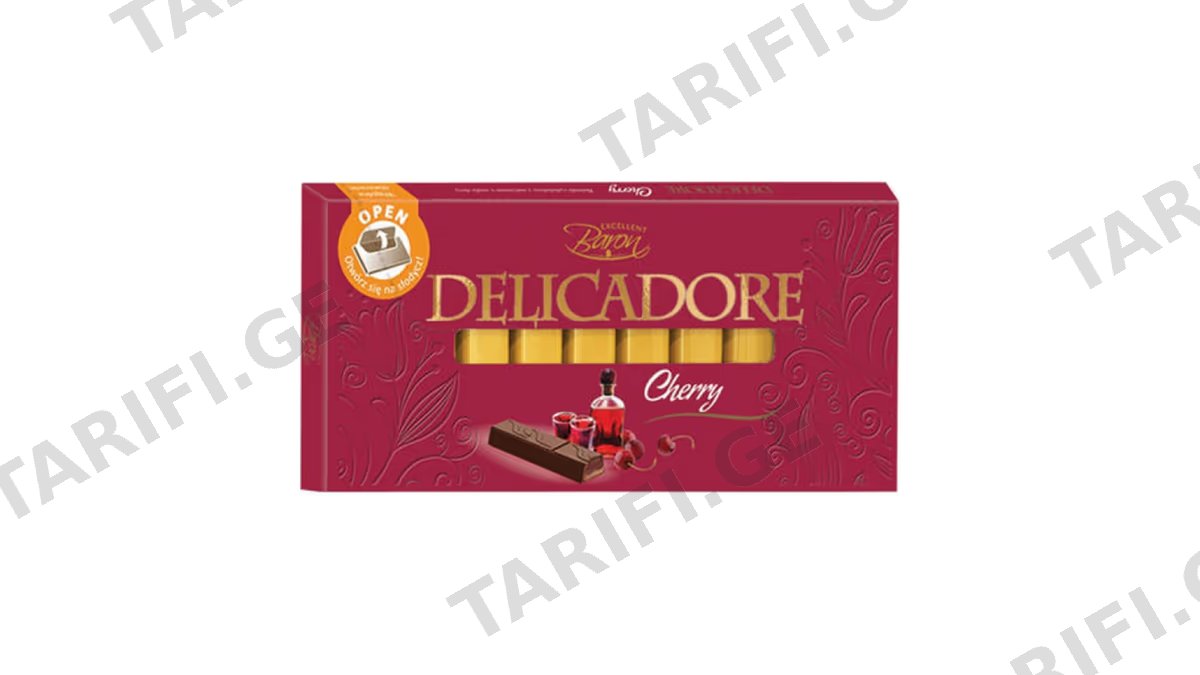 შოკოლადი /DELICADORE/ ალუბლის შიგთავსით 200გ