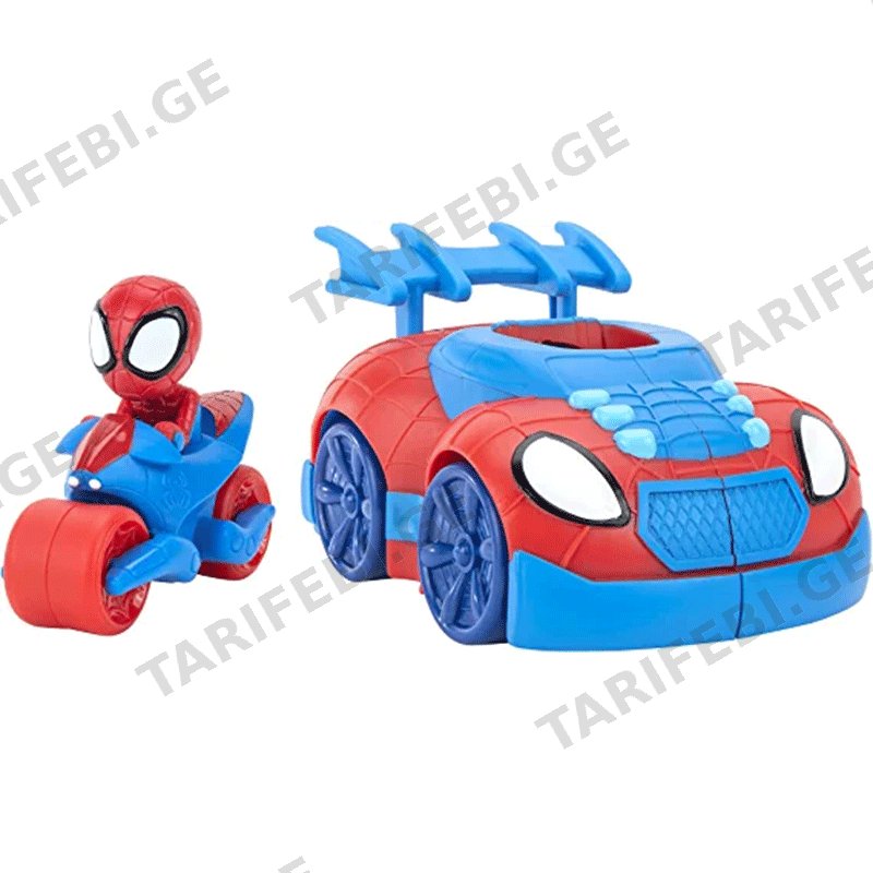 სათამაშო მანქანა SPIDEY AND HIS AMAZING FRIENDS 2 N 1 WEB STRIKE FEATURE VEHICLE