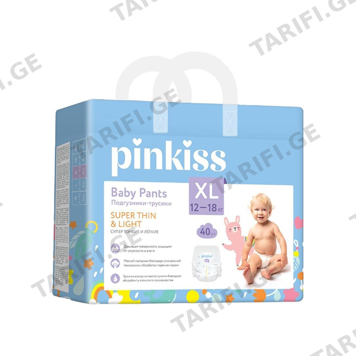ბავშვის საფენი ტრუსი XL 12-18კგ 40 ცალი 0520 პინკის - Pinkiss