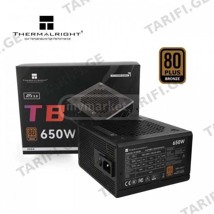 კვების ბლოკი Thermalright TR-TB650S / 650W / 80 PLUS Bronze