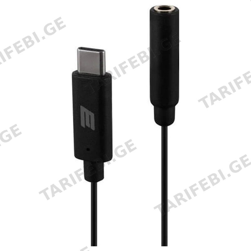 აუდიო ადაპტერი 2E MAC010 USB-C TO 3.5MM 1მ შავი