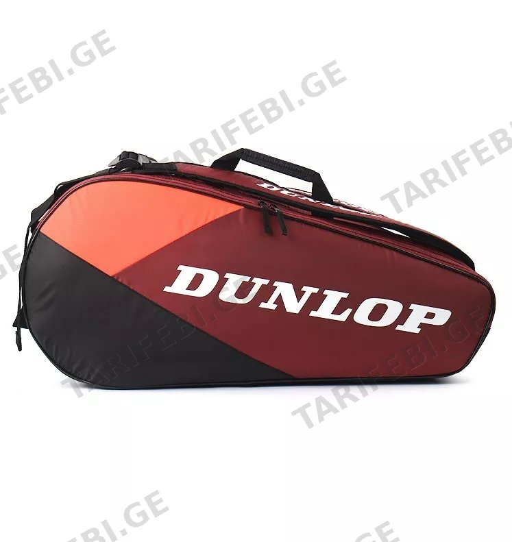 ჩოგბურთის ჩანთა DUNLOP CX-CLUB 3ჩოგნისთვის(შავი/წითელი)