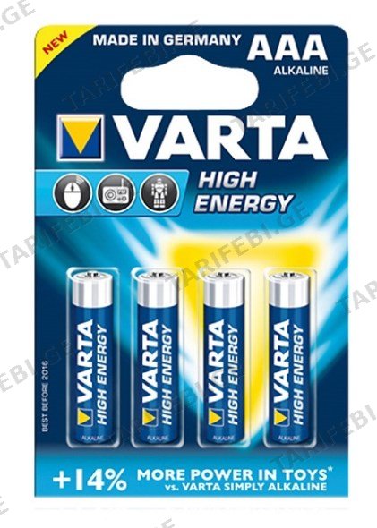 ელემენტი VARTA High Energy AAA Alkaline 4 ც