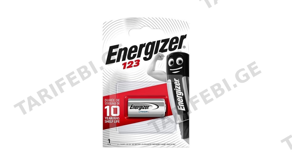 ელემენტი Energizer CR123 Lithium - 1 Pack.