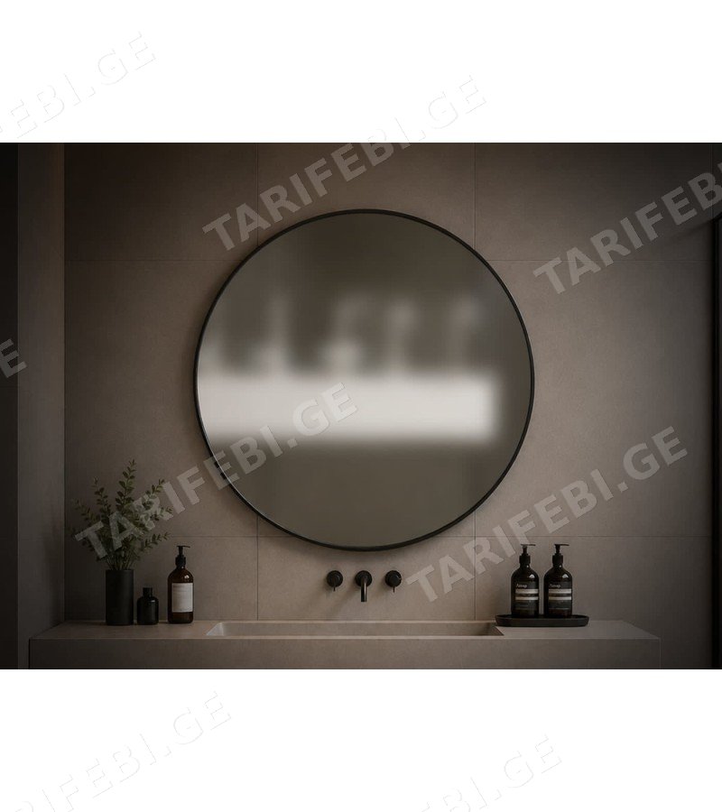 სარკე მრგვალი YDJY-60# black ზომა: 60*60