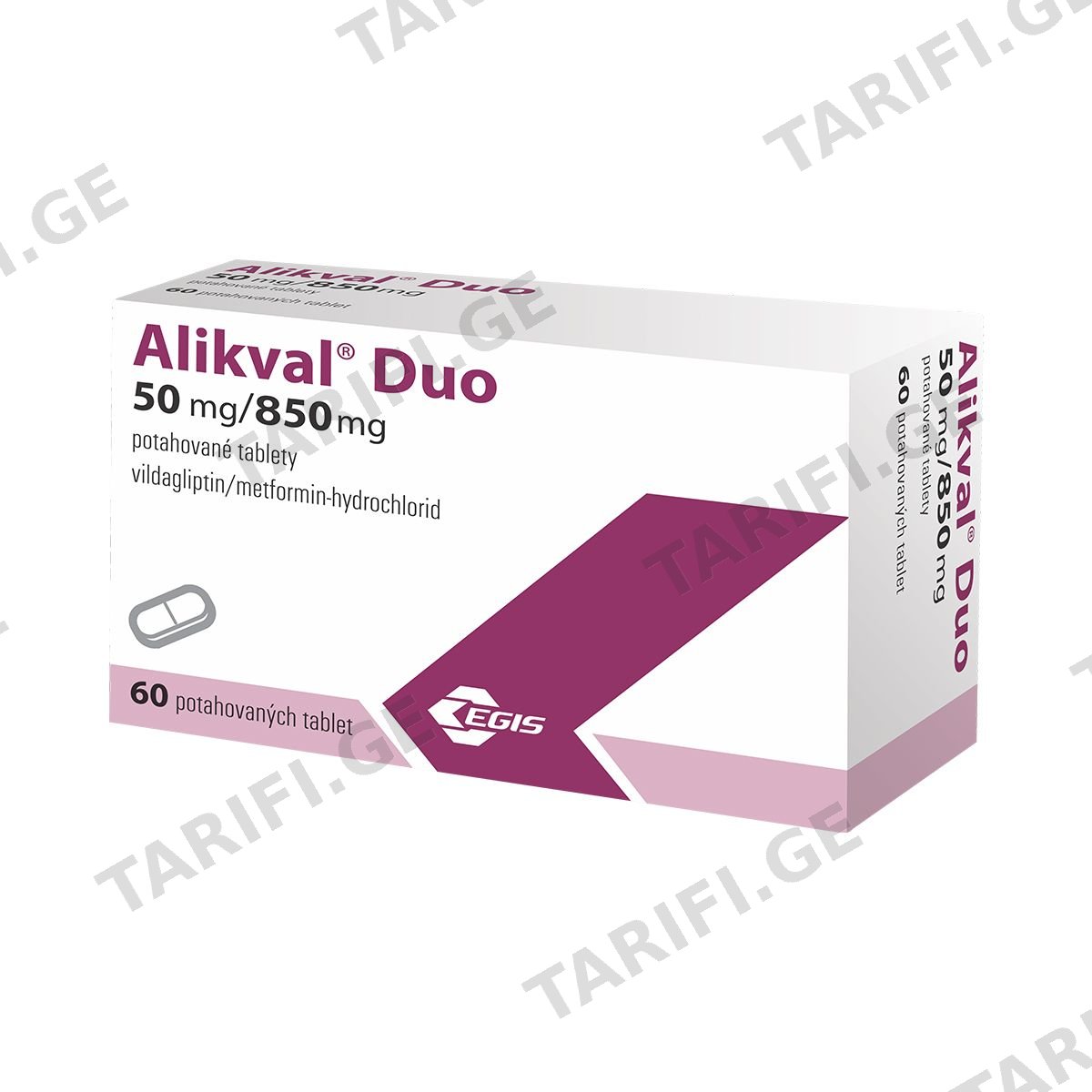 ალიკვალი დუო - Alikval Duo 50/850მგ N60 ტაბლეტი