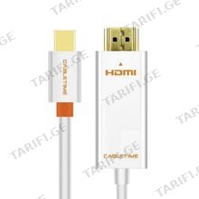 CABLETIME CT-AV588-03G-W1 CABLETIME Mini DP To HDMI Cable, Mini DP Male To HDMI Male , Support Full HD(1920*1080p)/60HZ, Gold Plated