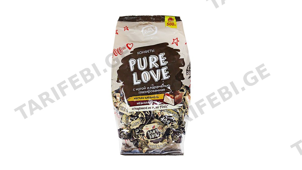 შოკოლადი /Pure Love/ ნუგა 500 გრ.