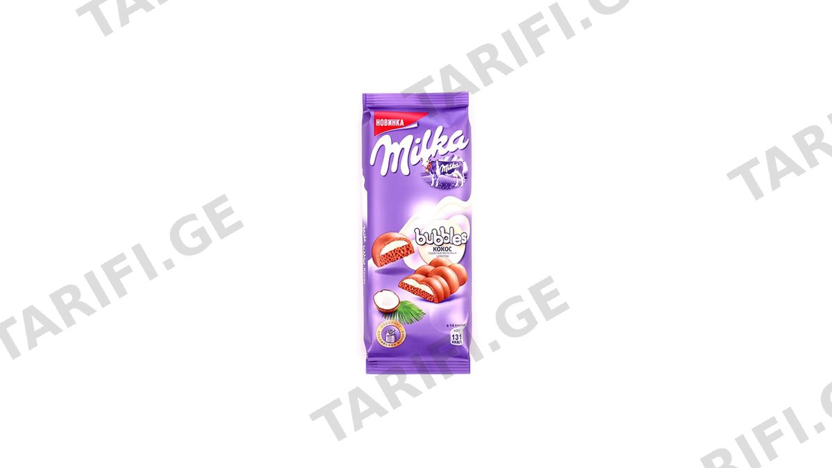 მილკა/MILKA შოკ.ფილა ბაბლზი რძნ ქოქოსით92გ