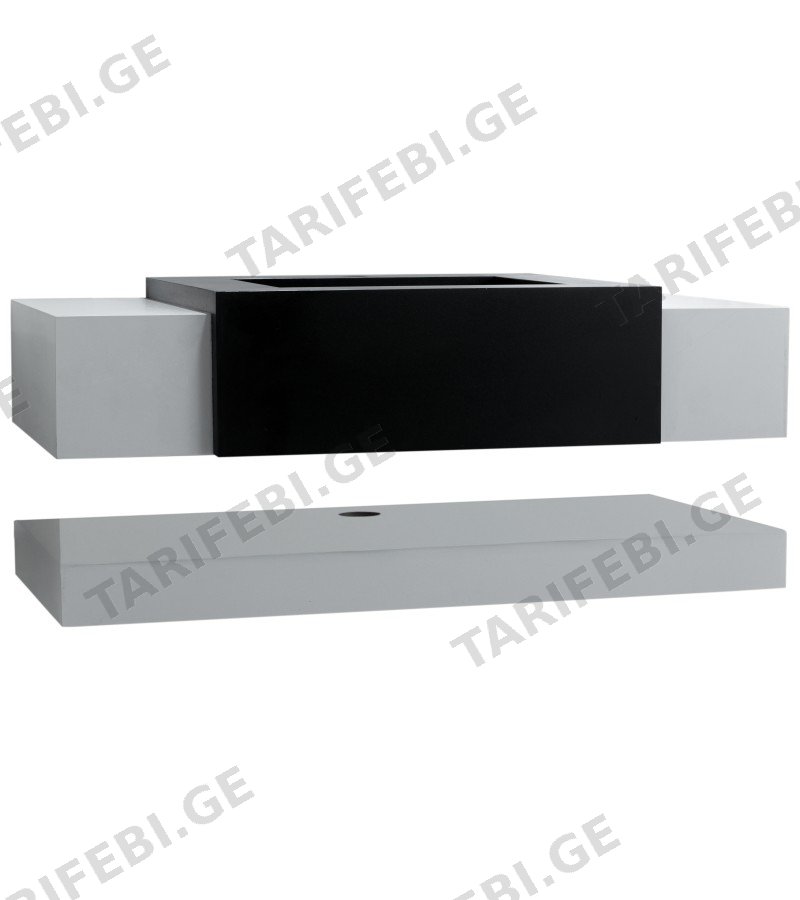 ხელსაბანი მონობლოკი SPYB-100 ფერი. white/black ზომა. 100*50*20 / 100*50*8 სმ