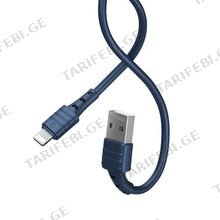 REMAX Zeron Series Elastic TPE 2.4A Fast Charging Data Cable RC-179i lightning- Blue