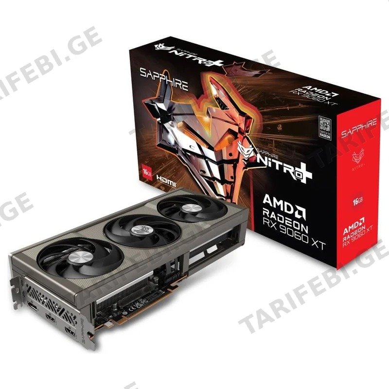 სათამაშო ვიდეო დაფა SAPPHIRE NITRO+ GAMING OC RADEON RX 9060 XT 16GB GDDR6