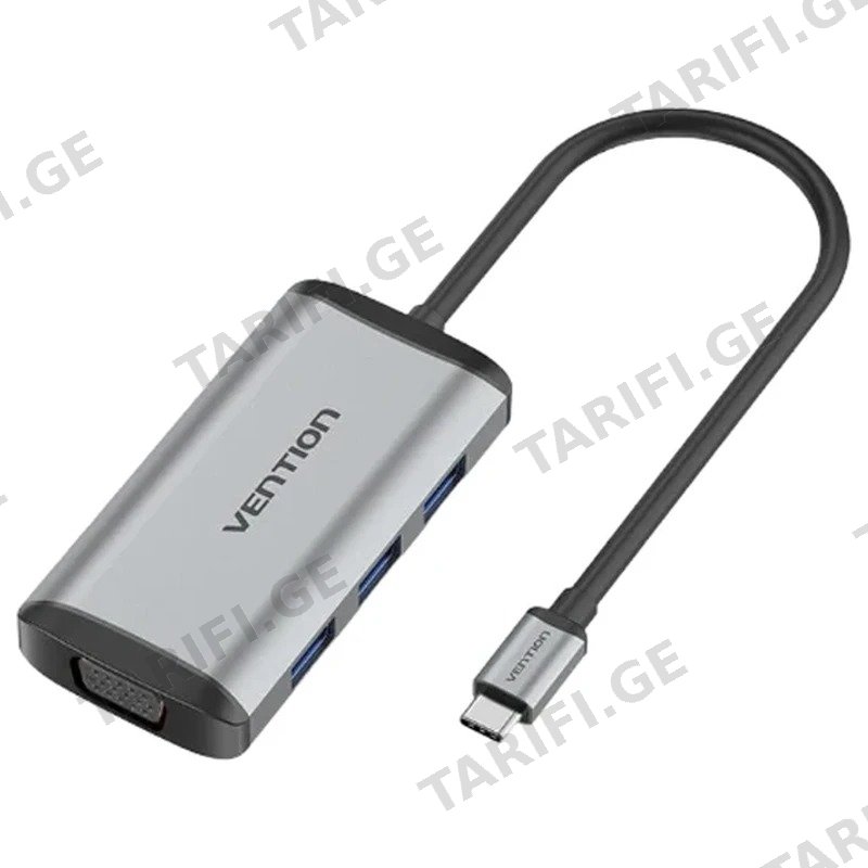 USB-C დოკ სადგური VENTION TGSHB 6-IN-1 4K/30HZ 5GBPS