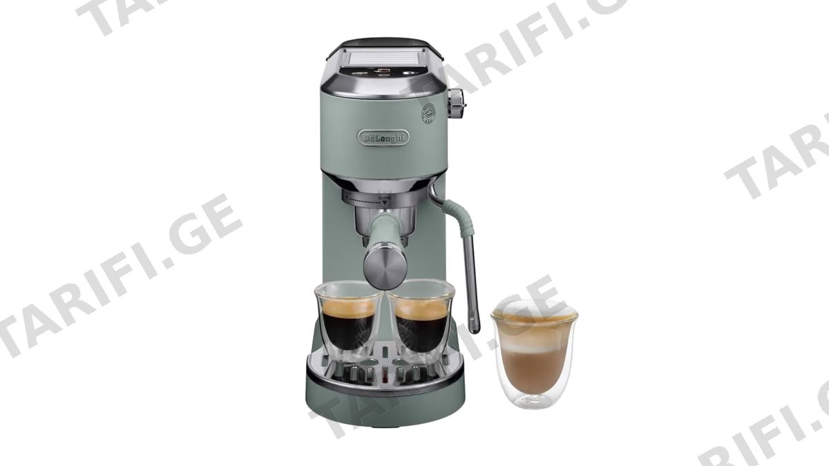 ყავის აპარატი DeLonghi ‎EC890.GR Dedica Duo, 1450W, 1.1L, Coffee Machine, Green