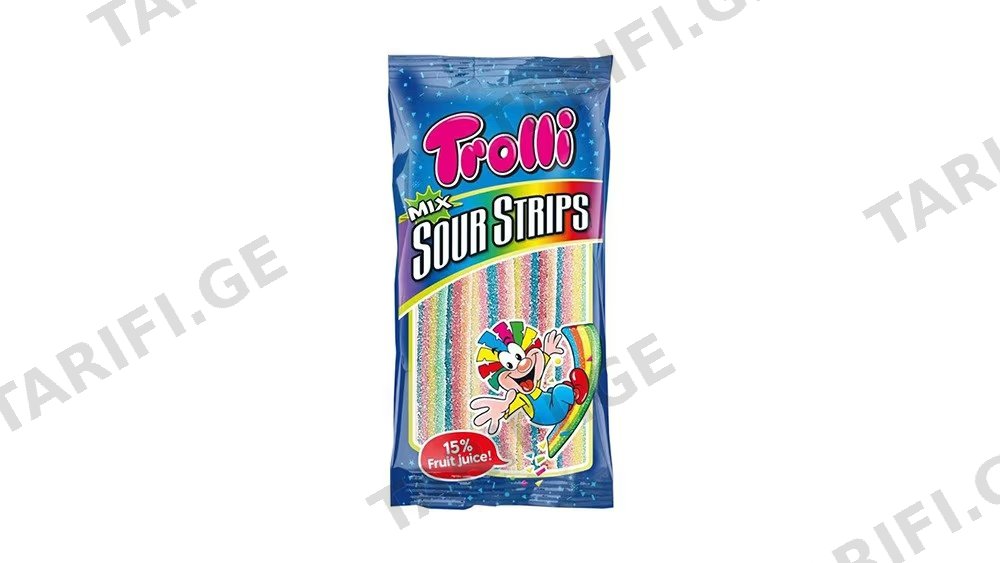 Trolli ჟელიბონი მჟავე სტრიპსები მიქსი 85გრ