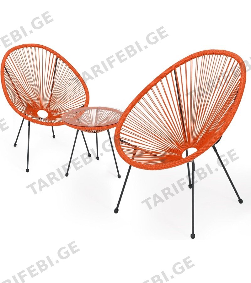 გარე მაგიდა FS1039T ზომა: φ46*H45cm-19x1.2mm ფერი. ORANGE