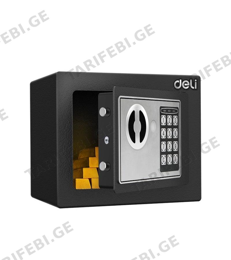 სეიფი T510 ზომა. 17*23*17 სმ BLACK მწარ. deli