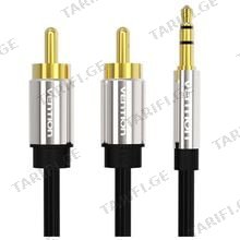 VENTION BCFBI 3.5mm Male to 2RCA Male Audio Cable 3M Black Metal Type