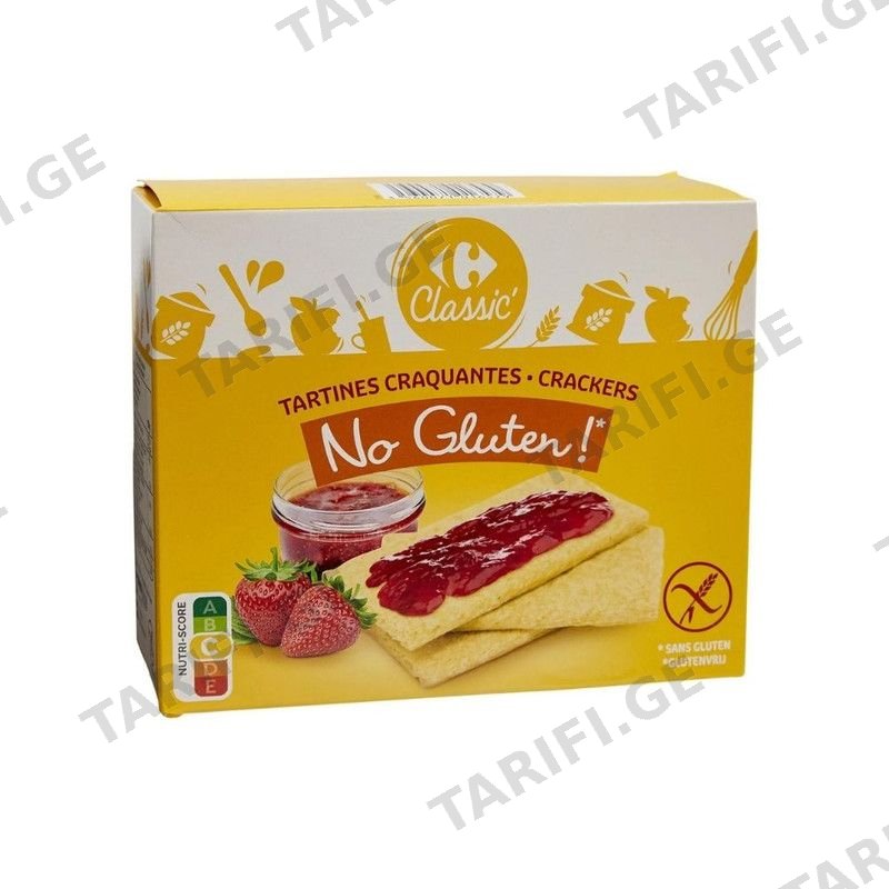 Carrefour კლასიკური უგლუტენო ბრინჯისა და სიმინდის ტოსტები, 150 გ