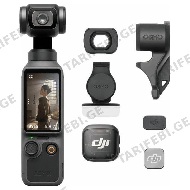 ექშენ კამერა DJI OSMO POCKET 4 CREATOR COMBO BLACK 1-ინჩიანი სენსორით