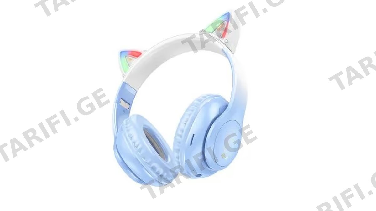 Hoco W42 Cat Ears BT Headphones Cyrstal Blue