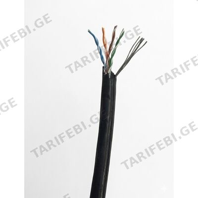 ქსელის კაბელი გარე მონტაჟის (ტროსით) CAT 5e U/UTP 4x2x24 AWG-CU - PE - DATA CABLE with MESSENGER (Z11441-AP)