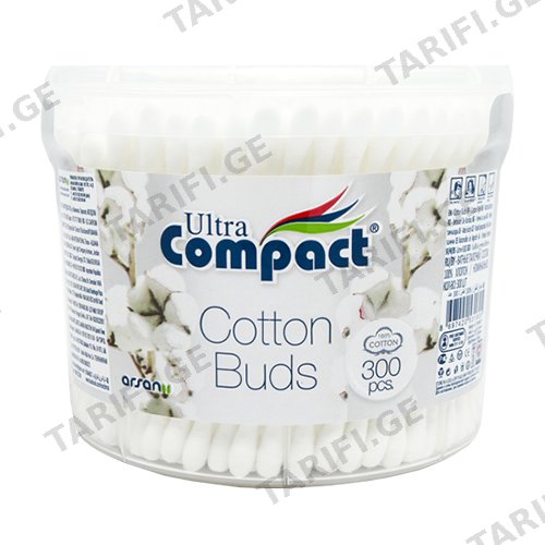 ყურის ჩხირი ცილინდრი /Compact/ 300 ც