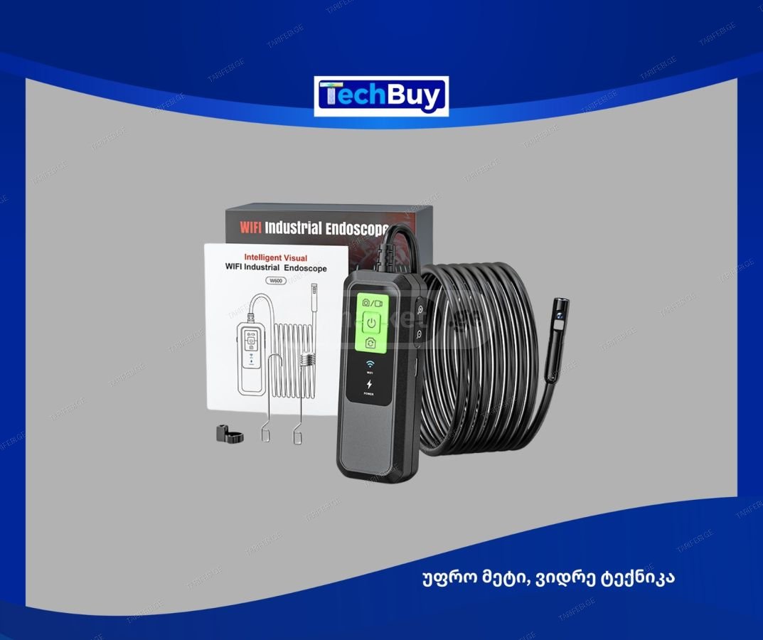Wi-Fi ENDOSCOPE კამერა. 5 მ.-იანი მყარი კაბელით