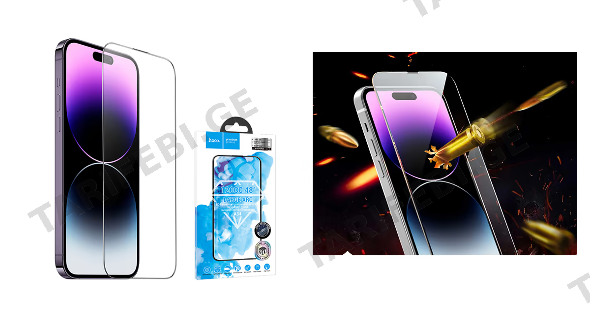 HOCO A34 iPhone 14 PRO Screen Protector ეკრანის დამცავი ბრონი (3621)