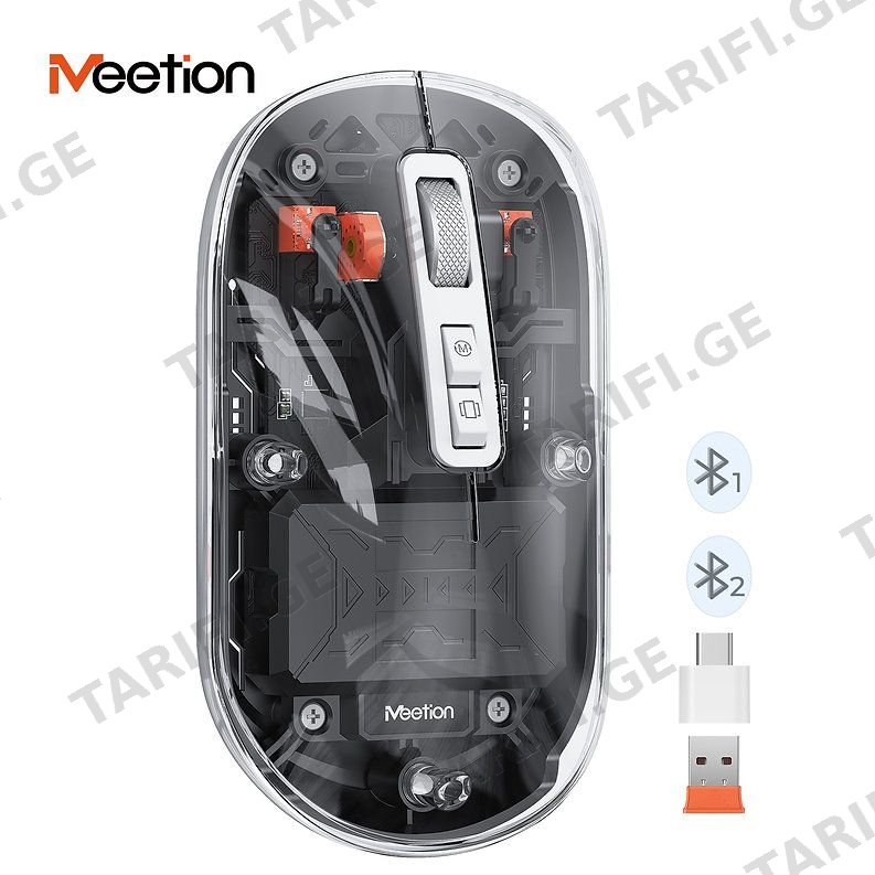 მაუსი MeeTion BTM005 2.4G+Bluetooth Office Mouse Black