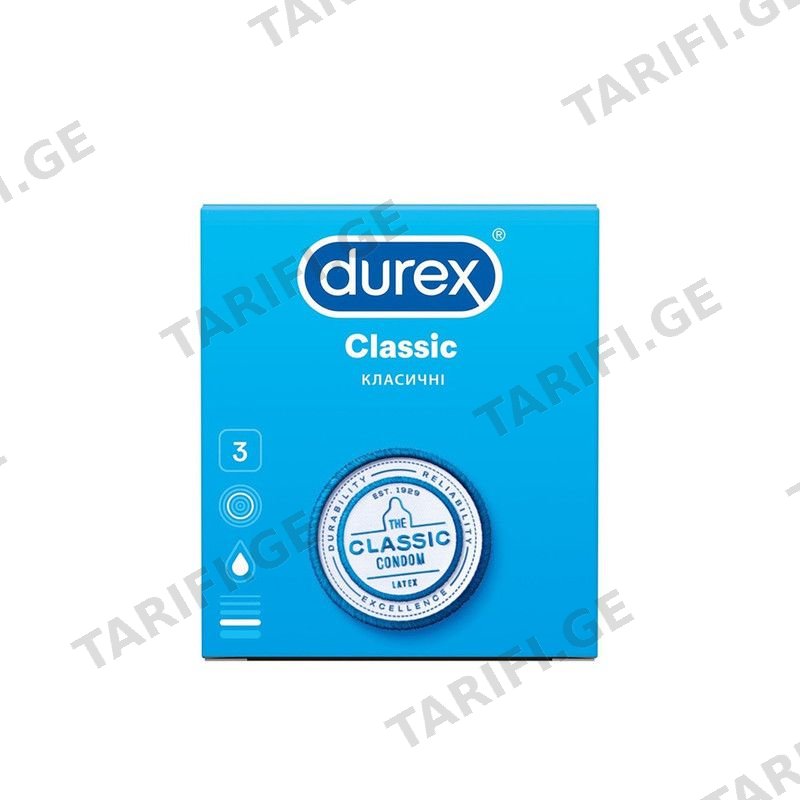 DUREX პრეზერვატივი კლასიკი-3ც