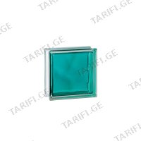 (19x19x8სმ) მინა ბლოკი Brilly Turquoise Wave