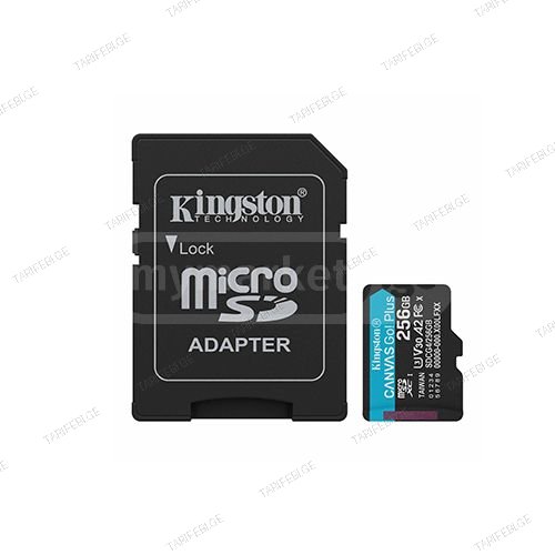 მეხსიერება - Micro SD Card Kingston 256 GB + Adapter Canvas