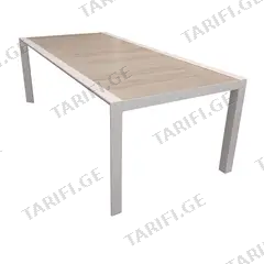 მაგიდა სასადილო Gardenline Monarch Tile Slat Top White 220x100x75 სმ