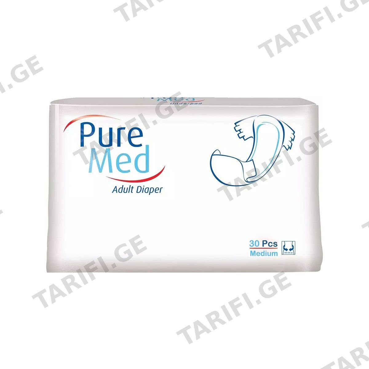 PureMed - პიურმედი მოზრდილთა საფენები M 30 ცალი 9075