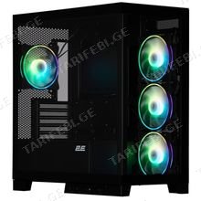 ქეისი 2E 2E-GK701B FANTOM, Computer Case, MiniT, Micro-ATX, mini-ITX, USB 3.0, Type-C, Black