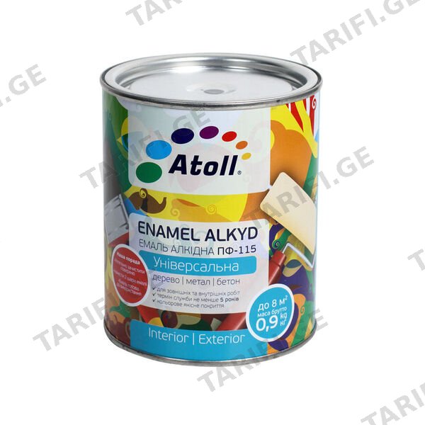 0.8კგ ემალის საღებავი ყვითელი ATOLL ПФ-115