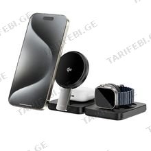 Wiwu Qi2.0 3 in 1 Folding Cableless Charger Wi-W028 უსადენო დამტენი