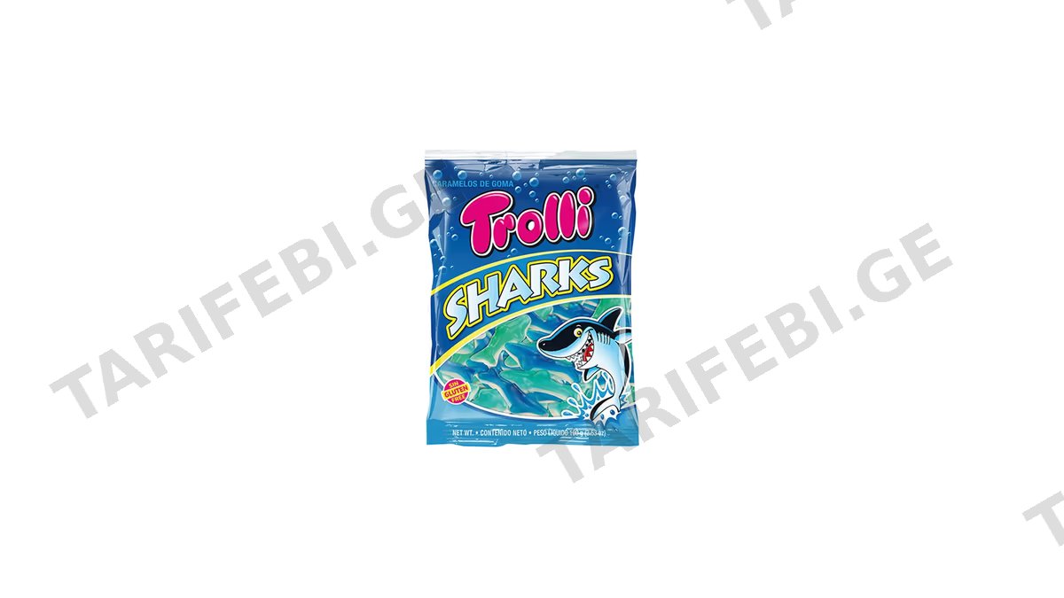 TROLLI ჟელიბონი ზვიგენი 100გრ