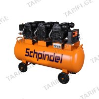(1600W/100ლ) უზეთო ჰაერის კომპრესორი 2 ცილინდრით Schpindel