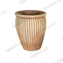 კერამიკული ქოთანი Mega Collections Whitewash Pot Vert. Rib D45H54