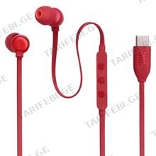 JBL Tune 310C USB Red სადენიანი ყურსასმენი