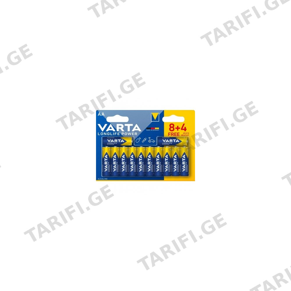 ელემენტი VARTA Longlife Power AA LR6 1.5V Alkaline (8+4)