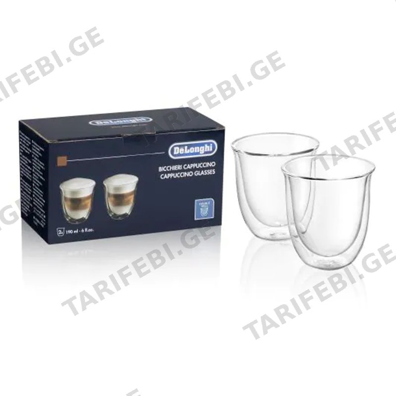 მინის ყავის ჭიქა DELONGHI CONF DLSC311 2BICCHIERI-CAPPUCC DL(MVE)